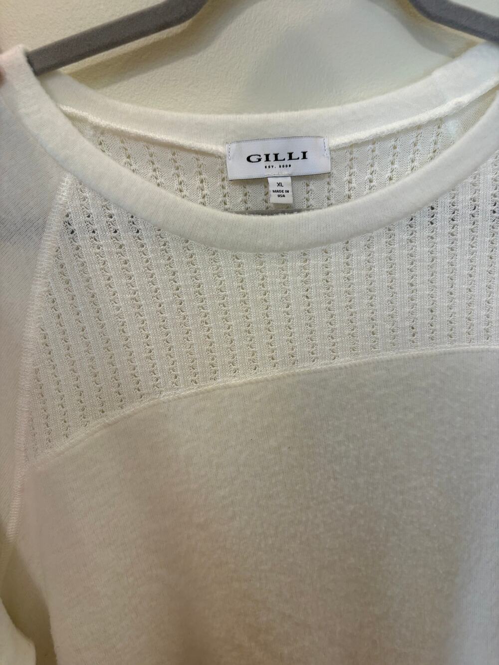 Gilli Mixed-Knit Sweater Top | XL | White 🤍